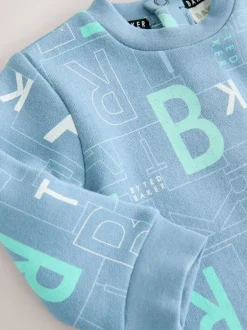 Baker by Ted Baker Bleu - Barboteuse à manches longues imprimée partout New