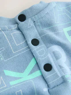 Baker by Ted Baker Bleu - Barboteuse à manches longues imprimée partout New