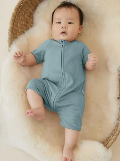 Mori Bleu - Barboteuse Summer stretch ultra-douce zippée Outlet