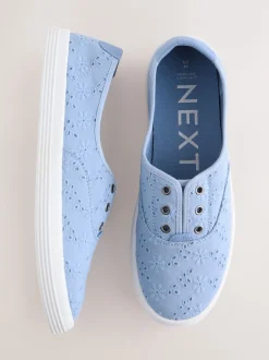 Next Bleu - Baskets à enfiler en toile brodée sans lacets Online