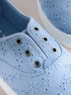 Next Bleu - Baskets à enfiler en toile brodée sans lacets Online