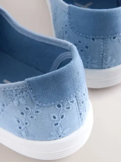 Next Bleu - Baskets à enfiler en toile brodée sans lacets Online
