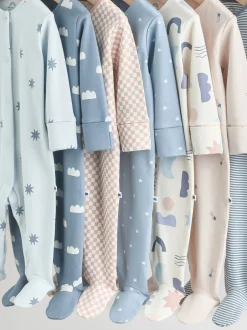Next Bleu - Bébé Popper Sleepsuits Pack de 7 (0mois -2ans)