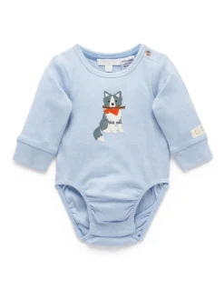 Purebaby Bleu - Body appliqué Hot