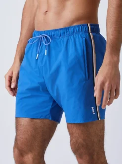BOSS Bleu - Shorts de bain emblématique à rayure latérale Logo Outlet