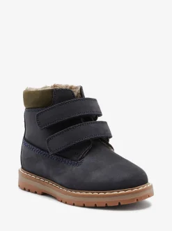 Next Bleu - Bottes de travail en cuir à fermeture scratch™ doublées thermiques Outlet