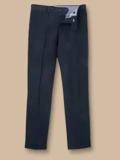Charles Tyrwhitt Bleu - Coupe ajustée  100% Lin Pantalons Discount