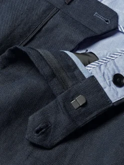 Charles Tyrwhitt Bleu - Coupe ajustée  100% Lin Pantalons Discount