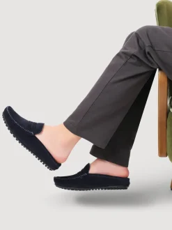 Jones Bootmaker Bleu - Chaussons Zap en cuir style mule Sale