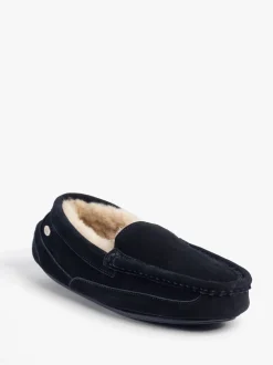 Just Sheepskin Bleu - Chaussons Harry homme en peau de mouton Best