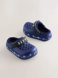 Baker by Ted Baker Bleu - Chaussons sabots doublés de peau de mouton Discount