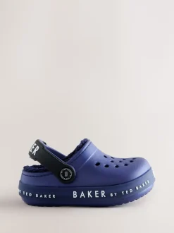 Baker by Ted Baker Bleu - Chaussons sabots doublés de peau de mouton Discount