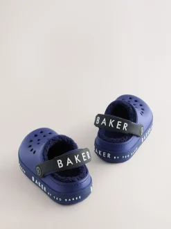 Baker by Ted Baker Bleu - Chaussons sabots doublés de peau de mouton Discount