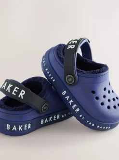 Baker by Ted Baker Bleu - Chaussons sabots doublés de peau de mouton Discount
