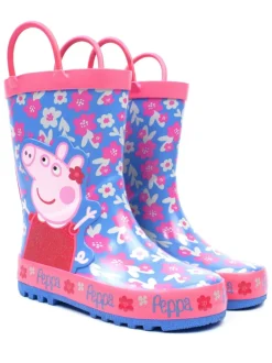 Vanilla Underground Bleu - Chaussures de pluie Peppa Pig pour enfants avec poignées Outlet