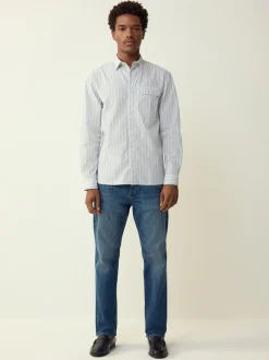 Next Bleu - Chemise en Rayure seersucker à manches longues Clearance