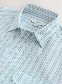 Next Bleu - Chemise en Rayure seersucker à manches longues Clearance