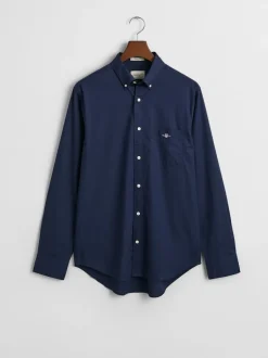 Gant Bleu - Chemise en popeline coupe régulière Discount