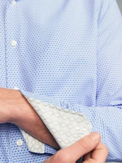 Next - Chemise élégante en coton riche texturée Bleu Hot