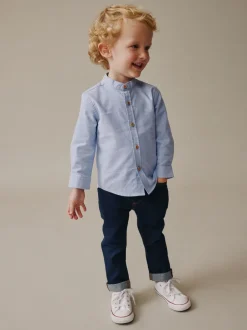 Next Bleu - Chemise Oxford à Manches longues et Col mao (3mois-7ans) Best