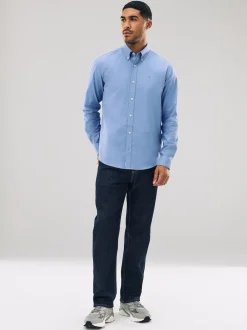 Next - Chemise Oxford stretch à manches longues Bleu Online