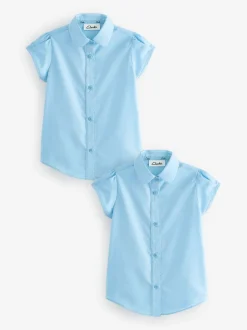 Clarks Bleu - Filles School Chemises 2 Lot Hot