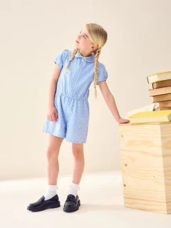 Next Bleu - Combinaison d'école Vichy en coton riche avec fermeture éclair (3-14ans) Sale