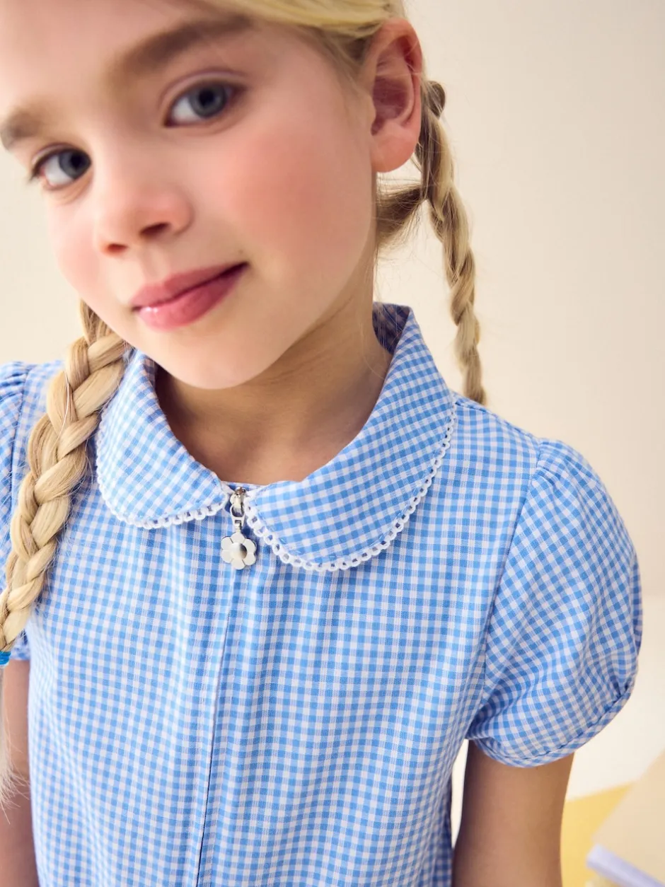 Next Bleu - Combinaison d'école Vichy en coton riche avec fermeture éclair (3-14ans) Sale