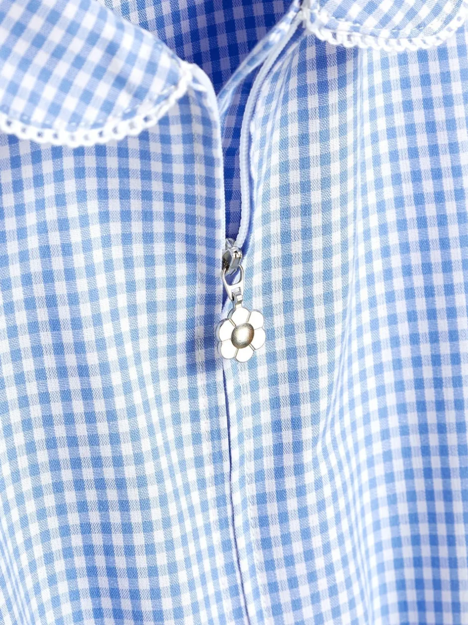 Next Bleu - Combinaison d'école Vichy en coton riche avec fermeture éclair (3-14ans) Sale