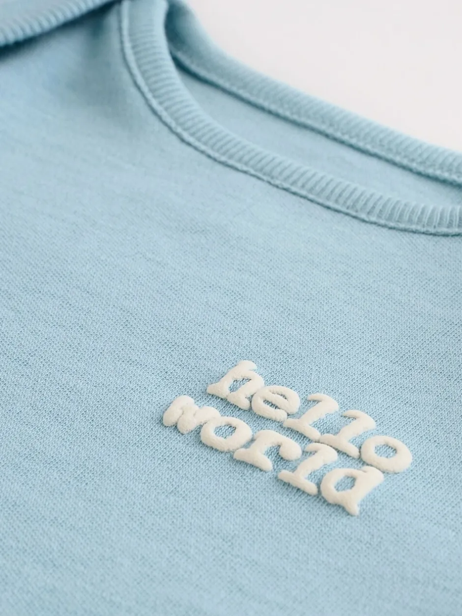 Next Bleu - Combinaison de nuit bébé, Body, Bonnet et Bavoirs bébé Ensemble 4 Pièces (0-12mois) Sale