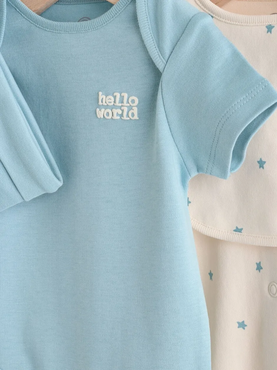 Next Bleu - Combinaison de nuit bébé, Body, Bonnet et Bavoirs bébé Ensemble 4 Pièces (0-12mois) Sale