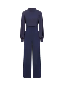 Hot Squash Bleu - Combinaison Jambe large à manches bouffantes Best