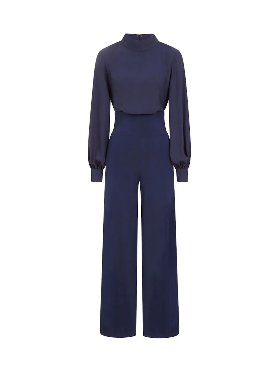 Hot Squash Bleu - Combinaison Jambe large à manches bouffantes Best