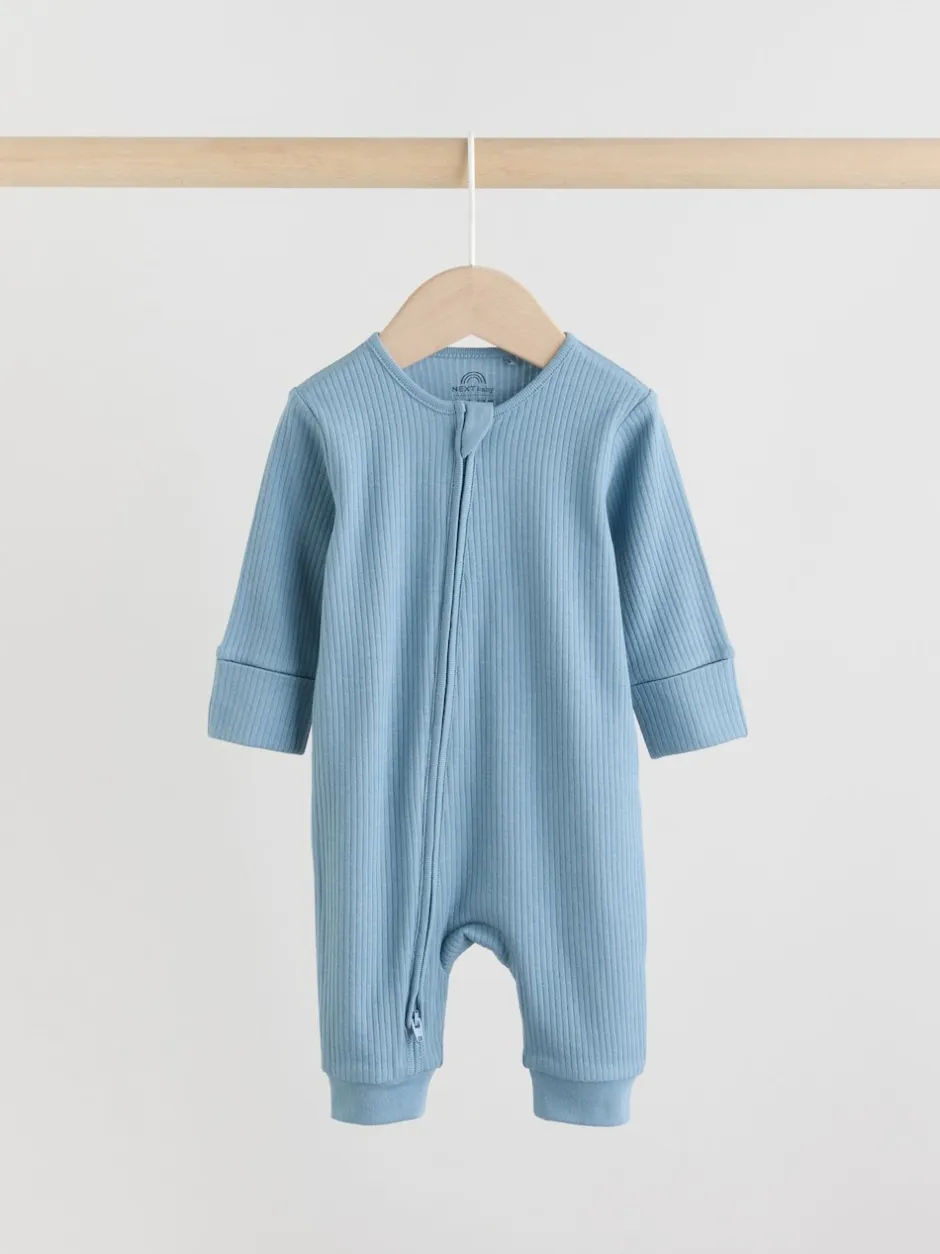 Next Bleu - Combinaisons de nuit à fermeture éclair pour bébés 5 Pack (0mths-3yrs) Best