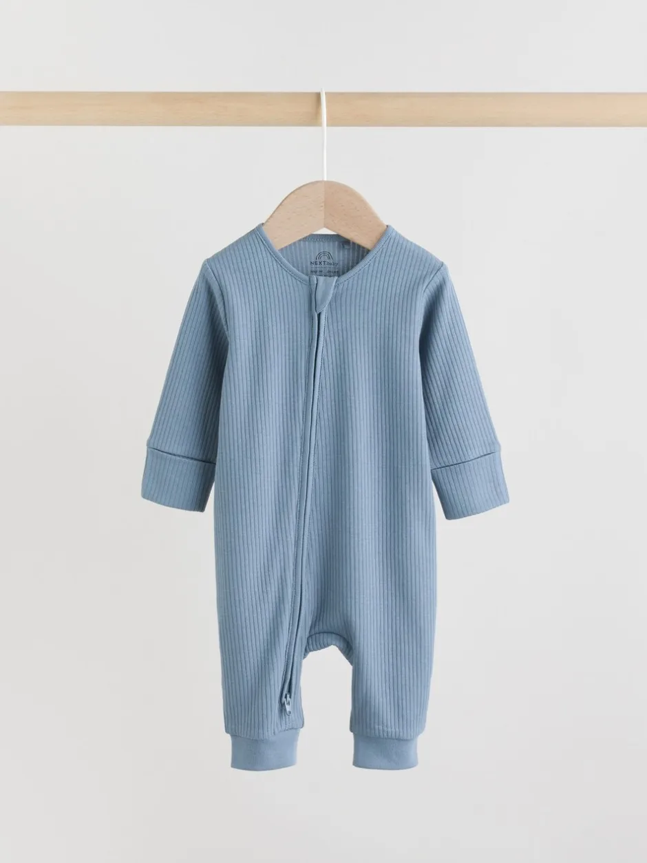 Next Bleu - Combinaisons de nuit à fermeture éclair pour bébés 5 Pack (0mths-3yrs) Best