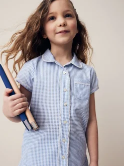 Next Bleu - Cotton Rich School Vichy Chemisiers (3-14yrs) Online