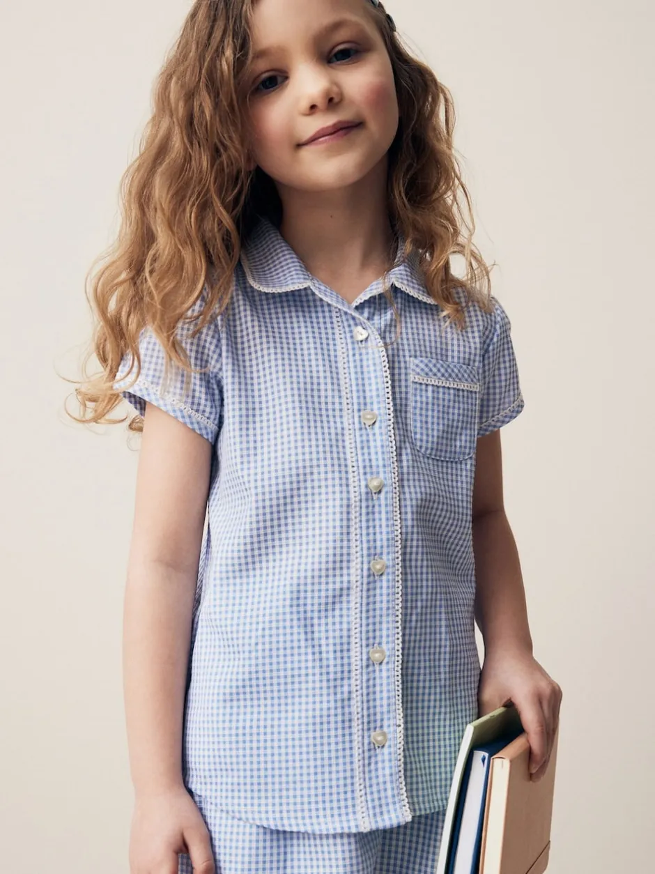 Next Bleu - Cotton Rich School Vichy Chemisiers (3-14yrs) Online