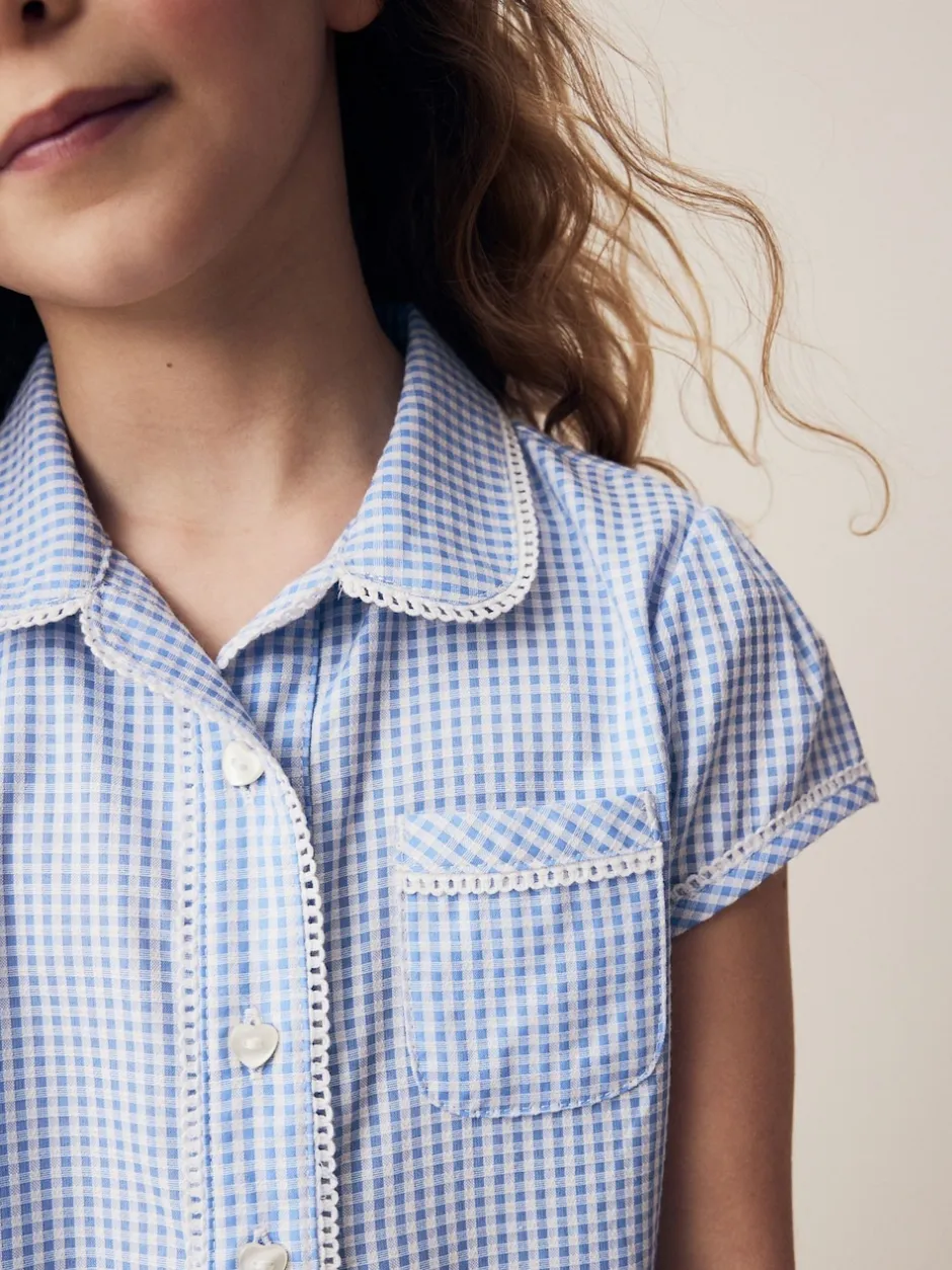 Next Bleu - Cotton Rich School Vichy Chemisiers (3-14yrs) Online