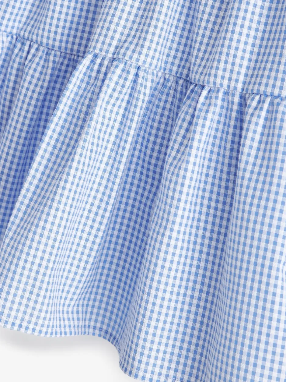 Next Bleu - Cotton Rich School Vichy Tiered Pretty Collar Robe (3-14yrs) Clearance