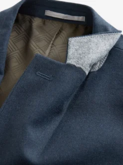 Next Bleu - Coupe ajustée Textured Flannel Suit Veste New