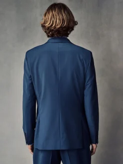 Next Bleu - Coupe ajustée Wool Blend Motionflex Costume Veste Best