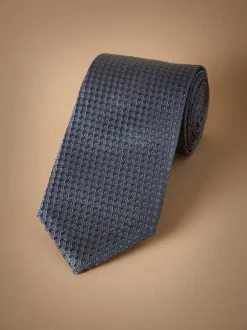 Next Bleu - Cravate Signature en soie texturée New