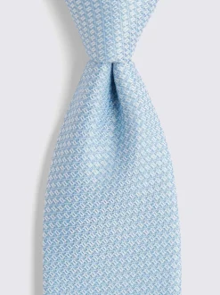MOSS - Cravate texturée Bleu Discount