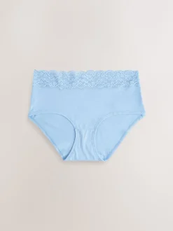 Next Bleu - Culotte en coton et dentelle 7 Pack Mi-long Sale