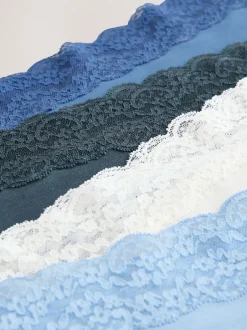 Next Bleu - Culotte en coton et dentelle 7 Pack Mi-long Sale