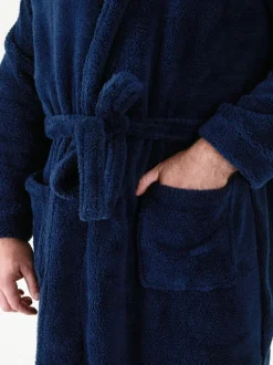 D555 Bleu - Robe de chambre Newquay 1 super douce avec capuche