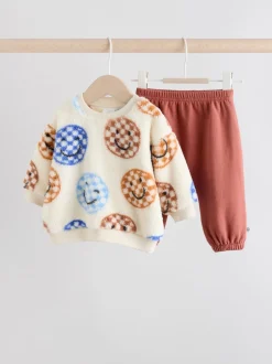 Next Bleu à damiers - Ensemble Bébé haut en polaire et Survêtement (0mois-2ans) Hot