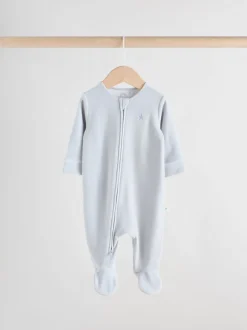 Next Bleu - Dors-bien bébé en velours à fermeture éclair bidirectionnelle, lot de 2 (0mois-2ans)