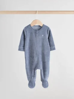 Next Bleu - Dors-bien bébé en velours à fermeture éclair bidirectionnelle, lot de 2 (0mois-2ans)