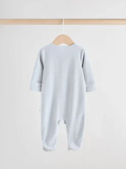 Next Bleu - Dors-bien bébé en velours à fermeture éclair bidirectionnelle, lot de 2 (0mois-2ans)